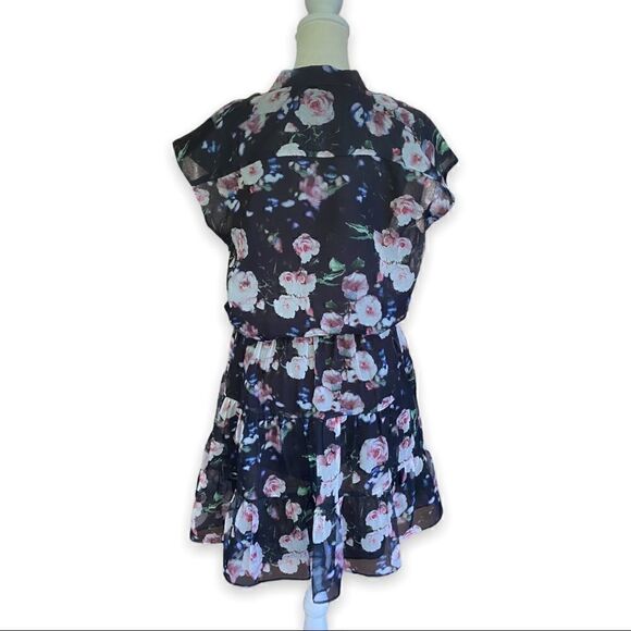 REBECCA Minkoff Ollie Black Floral Mini Dress | Size Small - Picture 9 of 16